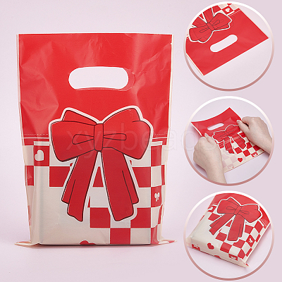 100Pcs Bowknot Printed Eco-Friendly Reusable Bags ABAG-SP0001-61A-D-1