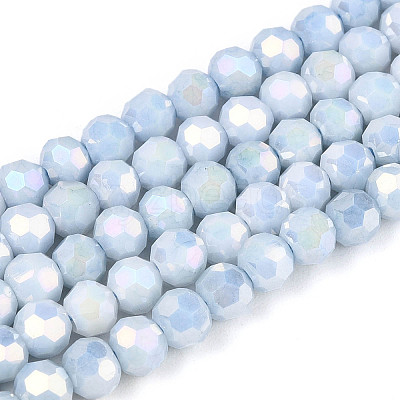 Anti-Tarnish Electroplate Glass Beads Strands EGLA-T021-4mm-15-07-1