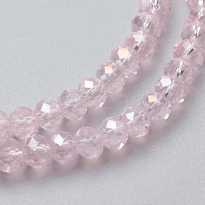 Electroplate Glass Beads Strands X-EGLA-F124-FR-B05-1