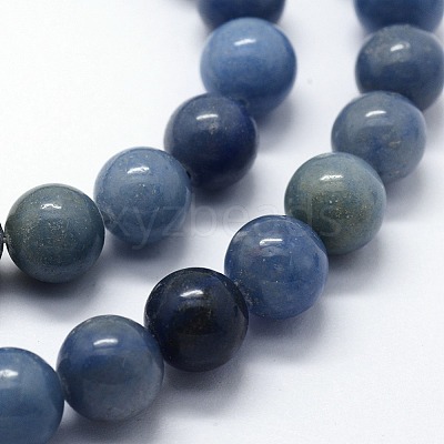 Dyed & Heated Natural Blue Aventurine Beads Strands G-I199-24-6mm-1