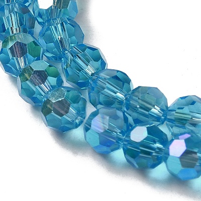 Electroplate Transparent Glass Beads Strands EGLA-A035-T6mm-L08-1