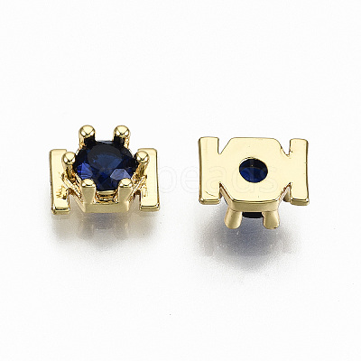 Brass Micro Pave Cubic Zirconia Cabochons KK-S061-48G-B-NR-1
