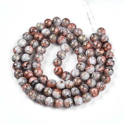 Baking Paint Glass Beads Strands DGLA-N003-10mm-B05-1