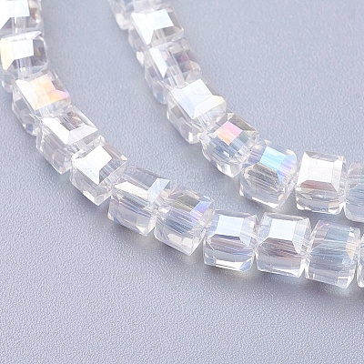 Electroplate Glass Beads Strands LS-EGLA-D018-4x4mm-01-1
