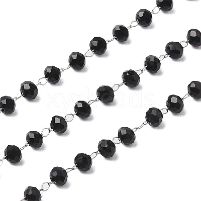 Oval Glass Beaded Chains CHS-A015-07P-1