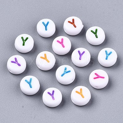 Opaque White Acrylic Beads MACR-N012-01Y-1