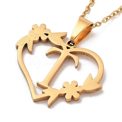 PVD Vacuum Plating 201 Stainless Steel Pendant Necklaces NJEW-R267-02T-G-1