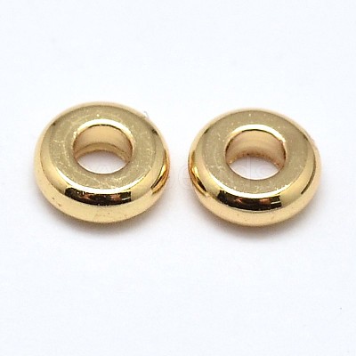 Brass Flat Round Spacer Beads X-KK-M085-13G-NR-1