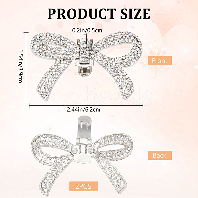 2Pcs Alloy Crystal Rhinestone Wedding Shoe Decorations FIND-CP0002-06P-1