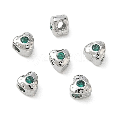 SHEGRACE Brass Green Cubic Zirconia Beads XGRQ4H283-681P-A-1