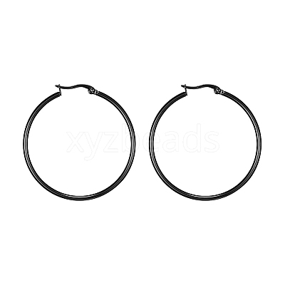 304 Stainless Steel Hoop Earrings EJEW-F105-09B-1