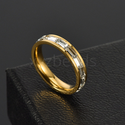 304 Stainless Steel with Crystal Rhinestone Finger Rings FS-WGF5DC4-11-1