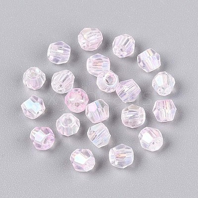 Transparent Spray Painted Glass Beads EGLA-N018-4mm-11-1