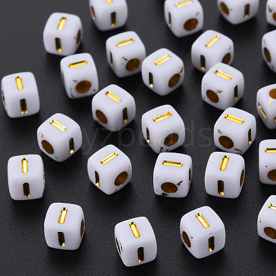 Opaque White Acrylic Beads MACR-Q242-010I-1