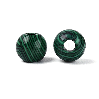 Synthetic Malachite European Beads G-Q602-09C-06-1