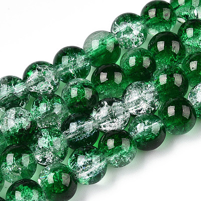 Baking Paint Crackle Glass Bead Strands CCG-S001-8mm-19-1