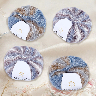 4 Skeins 2 Colors Segment Dyed Mohair Yarn OCOR-CY0002-51B-1