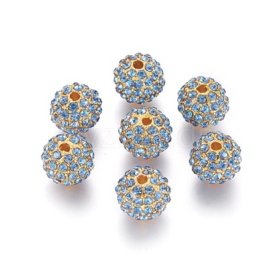Alloy Rhinestone Beads RB-A034-10mm-A04G-1