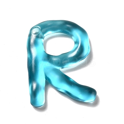 Transparent Resin Alphabet Pendants RESI-C028-02R-1