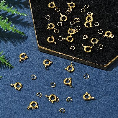 Brass Spring Ring Clasps KK-FS0001-50G-1