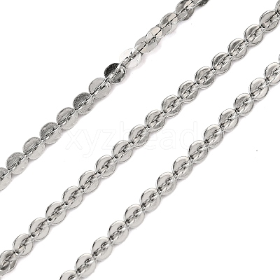 304 Stainless Steel Flat Round Link Chains CHS-K026-01B-P-1