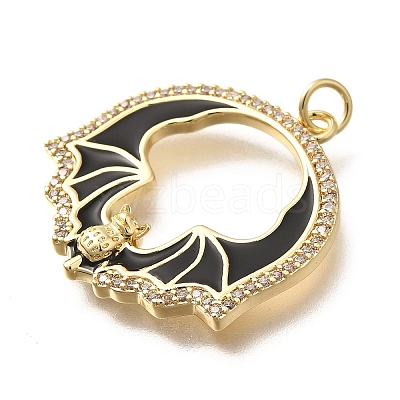Brass Micro Pave Cubic Zirconia Pendants KK-Q043-20G-02-1