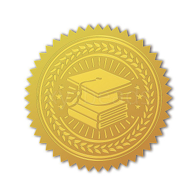 Self Adhesive Gold Foil Embossed Stickers DIY-WH0211-363-1