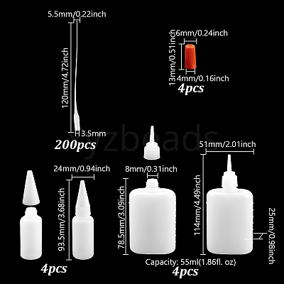 4Pcs Plastic Squeeze Bottles AJEW-GA0009-04-1