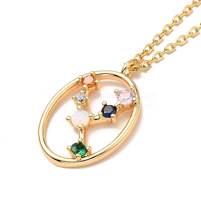 Colorful Cubic Zirconia Constellation Pendant Necklace LS-NJEW-H166-01E-1