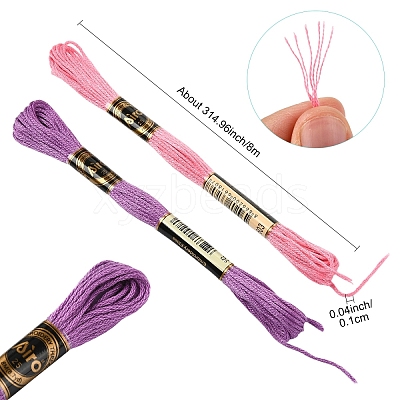 6Bundles Polyester Embroidery Floss OCOR-YW0001-25A-1