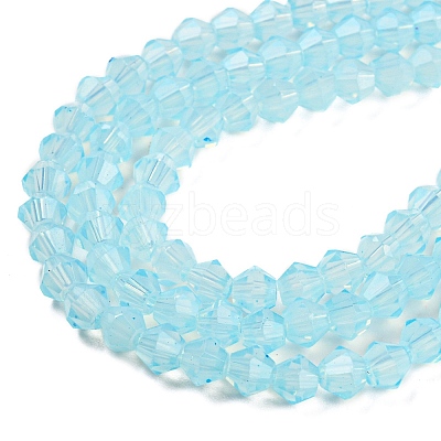Baking Paint Transparent Glass Beads Strands DGLA-F029-J4mm-10-1