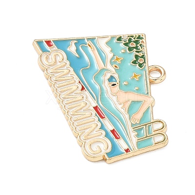 Sports Alloy Enamel Pendants ENAM-I074-01G-03-1