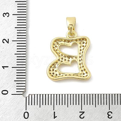 Brass Micro Pave Cubic Zirconia Pendants ZIRC-C012-01G-02-1