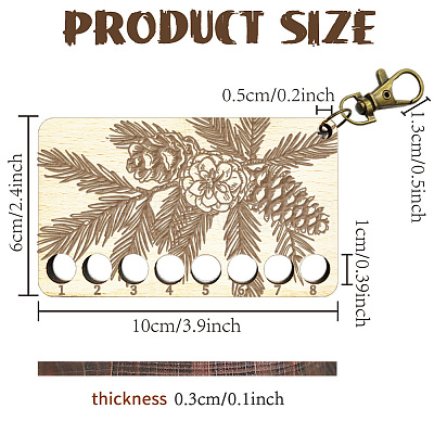  8-Position Wood Embroidery Thread Storage Trays TOOL-WH0056-029-1