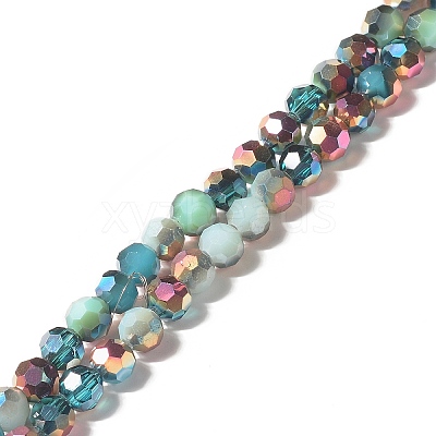 Transparent Electroplated Glass Beads Strands X-GLAA-G097-04C-1