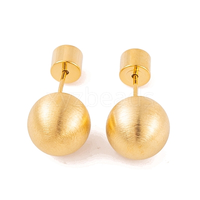 Round Ball Drawbench Brass Ear False Plugs for Women EJEW-G391-24D-G-1