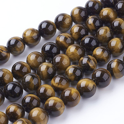 Natural Tiger Eye Beads Strands G-C076-10mm-1B-1
