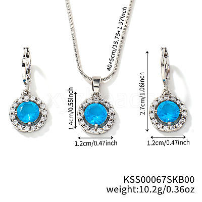 Brass Rhinestones Flat Round Jewelry Set VN0716-5-1