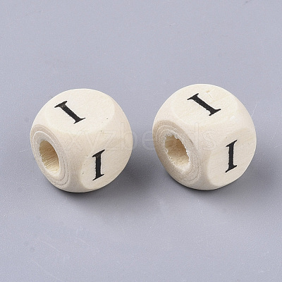 Printed Natural Wood Beads WOOD-T026-001I-1
