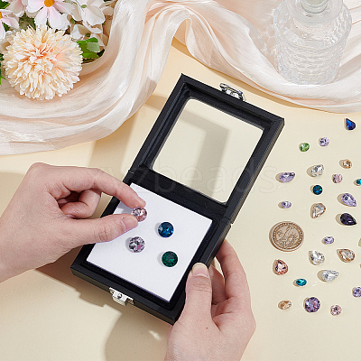 PU Leather Loose Diamnond Gemstone Display Boxes LBOX-WH0004-05-1