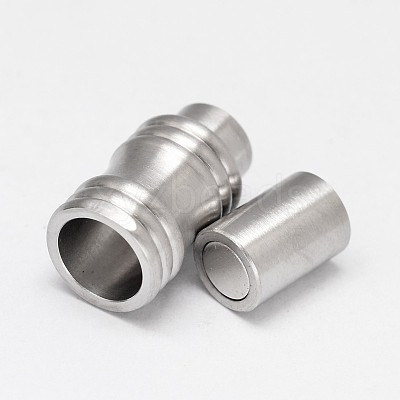 Tarnish Resistant Column 304 Stainless Steel Magnetic Clasps with Glue-in Ends STAS-D070-09-1