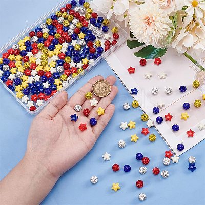 240Pcs 8 Styles Pave Disco Ball Beads FIND-PH0022-20-1