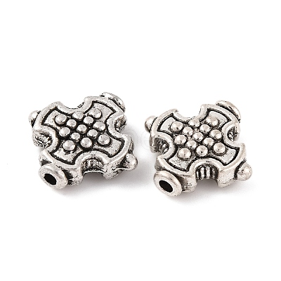 Cross Tibetan Style Alloy Beads TIBEB-ZN-3284-AS-RS-1