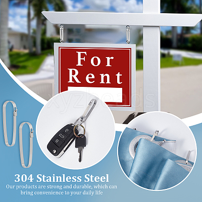 304 Stainless Steel Keychain Clasp Findings STAS-WH0072-03P-1