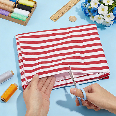 Cotton Fabric with Strip Pattern DIY-PH0037-96D-1
