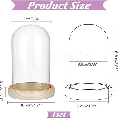 Glass Dome Cover DJEW-NB0001-35-1