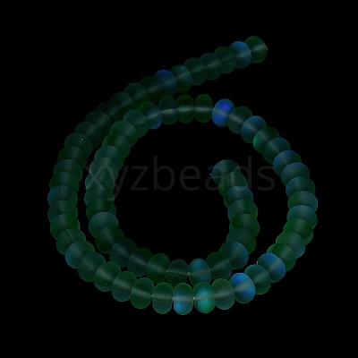 Frosted Transparent Glass Beads Strands X-FGLA-M002-01F-1