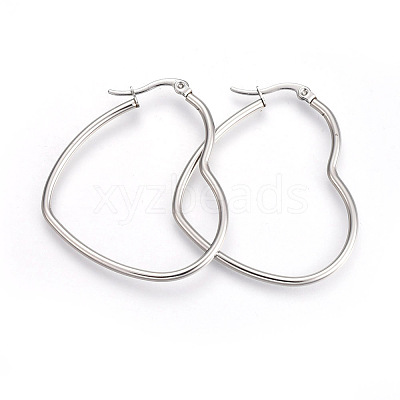 Tarnish Resistant 201 Stainless Steel Hoop Earrings X-EJEW-A052-09B-1