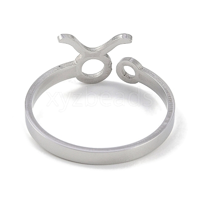 Non-Tarnish Constellations 304 Stainless Steel Open Cuff Ring for Women RJEW-L122-001P-06-1