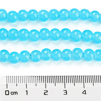 Baking Paint Imitation Jade Glass Round Bead Strands X-DGLA-Q021-6mm-06-1